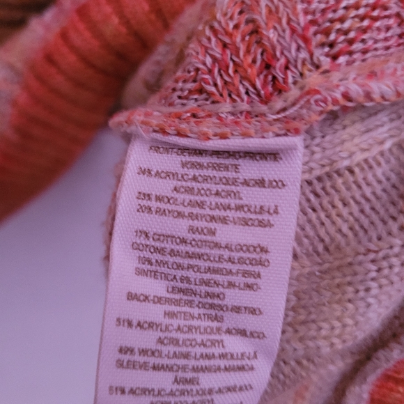 ⛔️Free People Ribbed Sunset Rainbow Pullover Sweater L - Picture 4 of 7